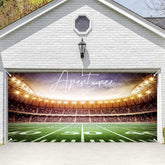 Aperturee - Aperturee Floodlit Football Goals Field Garage Door Banner